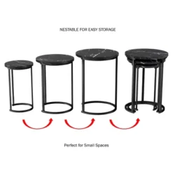 Hastings Home End Tables With Faux Marble Top And Black Metal Base Nesting Tables, Black, Set Of 3 9 Hastings Home End Tables With Faux Marble Top And Black Metal Base Nesting Tables, Black, Set Of 3 -Hastings Home Sales GUEST e7551654 5ab3 4232 9502 5cf76709e306