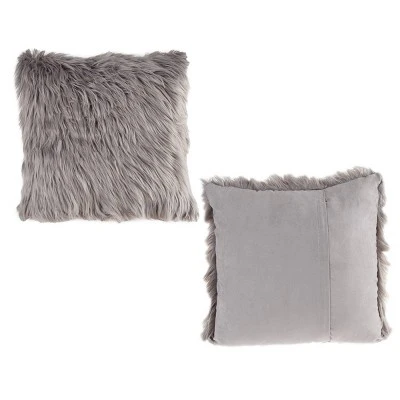18"x18" Himalayan Faux Fur Square Throw Pillow - Hastings Home 2 18"x18" Himalayan Faux Fur Square Throw Pillow - Hastings Home - Image 2