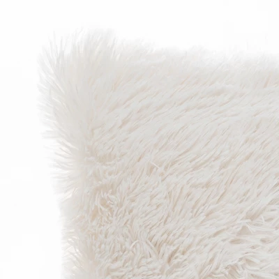 18” Plush Pillows – Set Of 2 Luxury Square Accent Pillow Inserts And Shag Glam Covers – For Bedroom Or Living Room By Lavish Home (White) 1 18” Plush Pillows – Set Of 2 Luxury Square Accent Pillow Inserts And Shag Glam Covers – For Bedroom Or Living Room By Lavish Home (White)