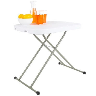 Hastings Home Folding TV Tray Utility Table With 3 Height Levels - 26", White/Gray 4 Hastings Home Folding TV Tray Utility Table With 3 Height Levels - 26", White/Gray - Image 4