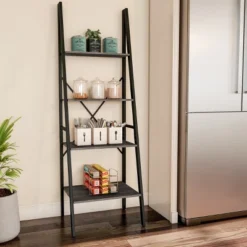 Hastings Home Ladder-Style 4-Tiered Bookcase, Gray 6 Hastings Home Ladder-Style 4-Tiered Bookcase, Gray -Hastings Home Sales GUEST f2a72902 6812 42dc 90e1 aafc5bf13102