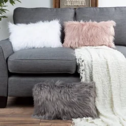 12"x20" Oversize Faux Fur Lumbar Throw Pillow - Hastings Home -Hastings Home Sales GUEST f2fd70e6 a5aa 494e b465 2f3b5485cd4a