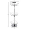 Hastings Home Revolving Shoe Tree Organizer Rack With Three Tiers - 10.75" X 10.75" X 30.5", Chrome