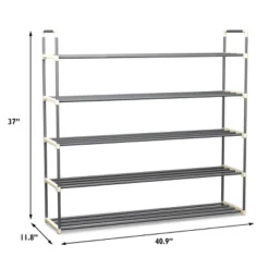 Hastings Home Five-Tier 30-Pair Shoe Storage Rack 9 Hastings Home Five-Tier 30-Pair Shoe Storage Rack -Hastings Home Sales GUEST f71ae67b 2701 42b6 bb6d 54b7bd5cea05