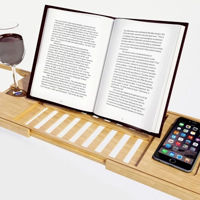 Bamboo Bath Caddy Brown - Hastings Home 5 Bamboo Bath Caddy Brown - Hastings Home - Image 5