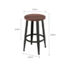 Hastings Home Counter Height Backless Stools With Metal Base And Wooden Seat, Dark Walnut, Set Of 2